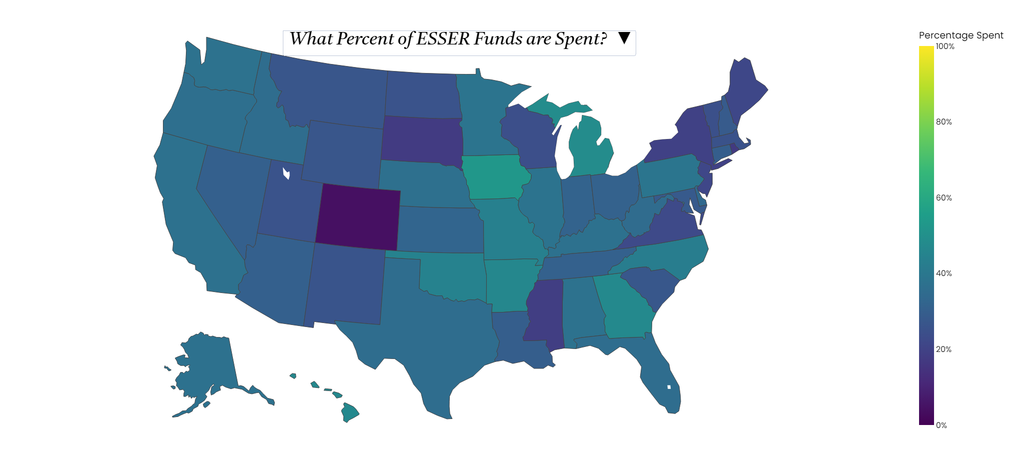 Percent of ESSER funds spent by state